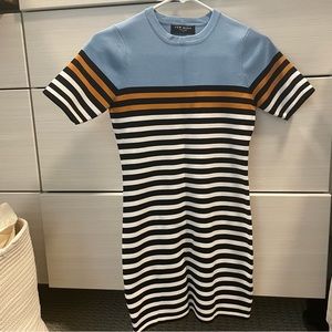 Strip bodycon knit dress